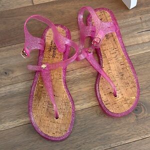 Pink Glitter Jelly Sandals